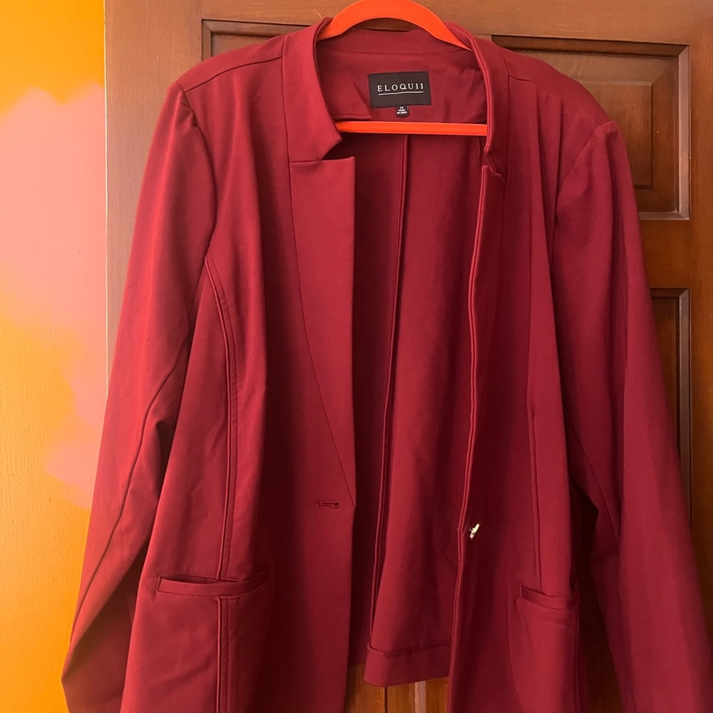 Eloquii Women's Deep/Wine Red Blazer-size 24w